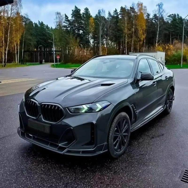 Used for  X6 G06 Upgrade PK Style Dry Carbon Fiber Body Kit Front Lip Rear Diffuser Wind Blade Top Wing Engine Hood